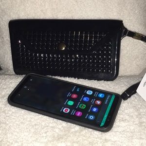 Black Studded Jelly wristlet
